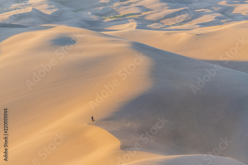 Great sand dune national park at sunset Colorado usa.