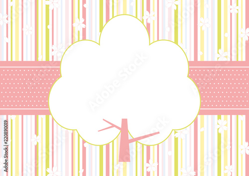 桜　ストライプ背景