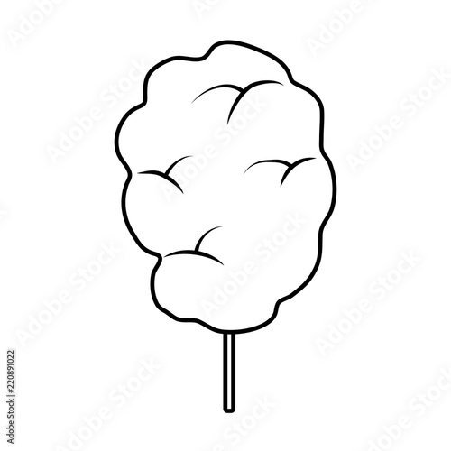 line sweet fluffy candy floss snack