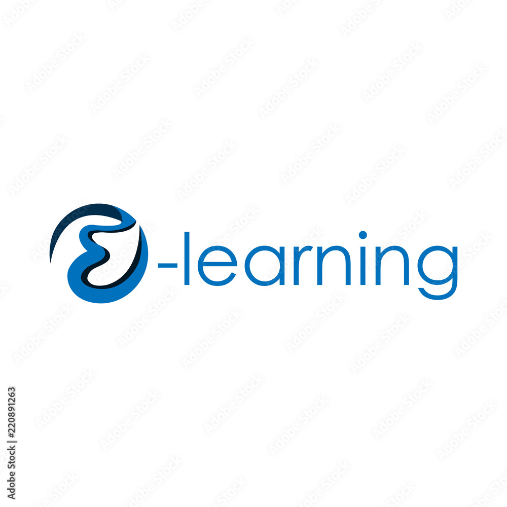 E-learning vector stock. Flat vector illustration on white background.