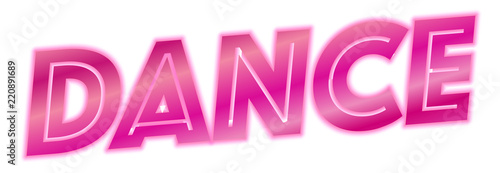 Pink dance text white background