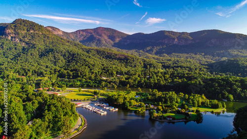 Drone Aerial of Lake Lure in North Carolina