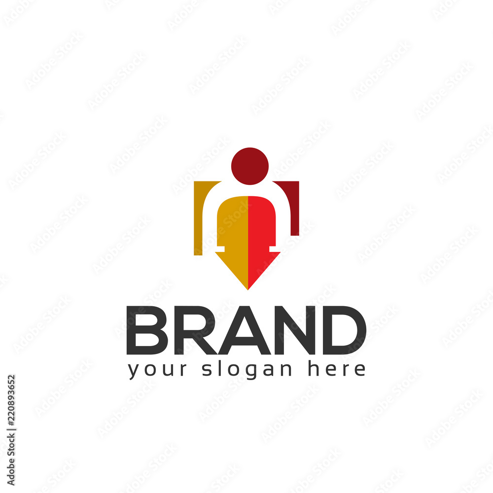 Person logo vector, Flat logo design. Person logo vector, Flat logo design.