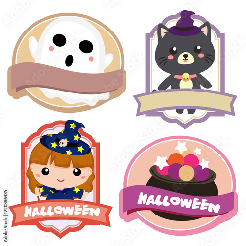 halloween lovable cartoon character label