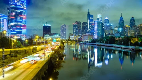 Philadelphia Time lapse over the river