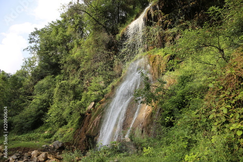 Waterfall in mountains beautiful view in azad kashmir