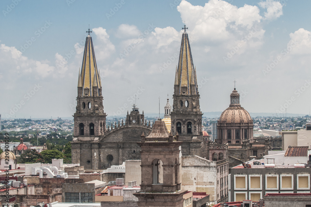 Cathedral in historic center, Guadalajara Jalisco. MEXICO