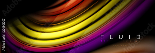 Wave fluid flowing colors motion effect, holographic abstract background. Vector illustration