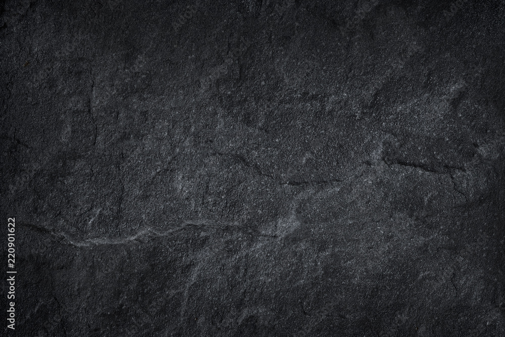 Fototapeta Dark grey black slate stone background or texture