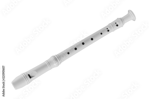 white flute isolated on white backgroun