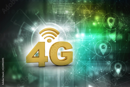 3d rendering 4G symbol wifi