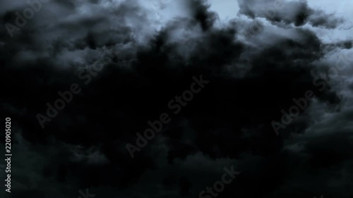 This video clip features a heavy lightning storm