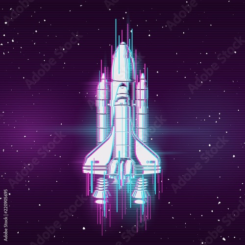 Concept illustration with glitch effect