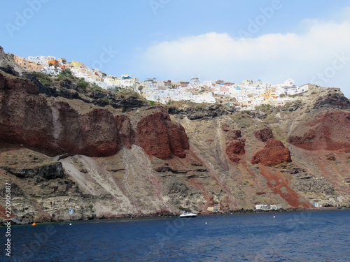 Long shot of Red Beach at Santorini, Greece photo