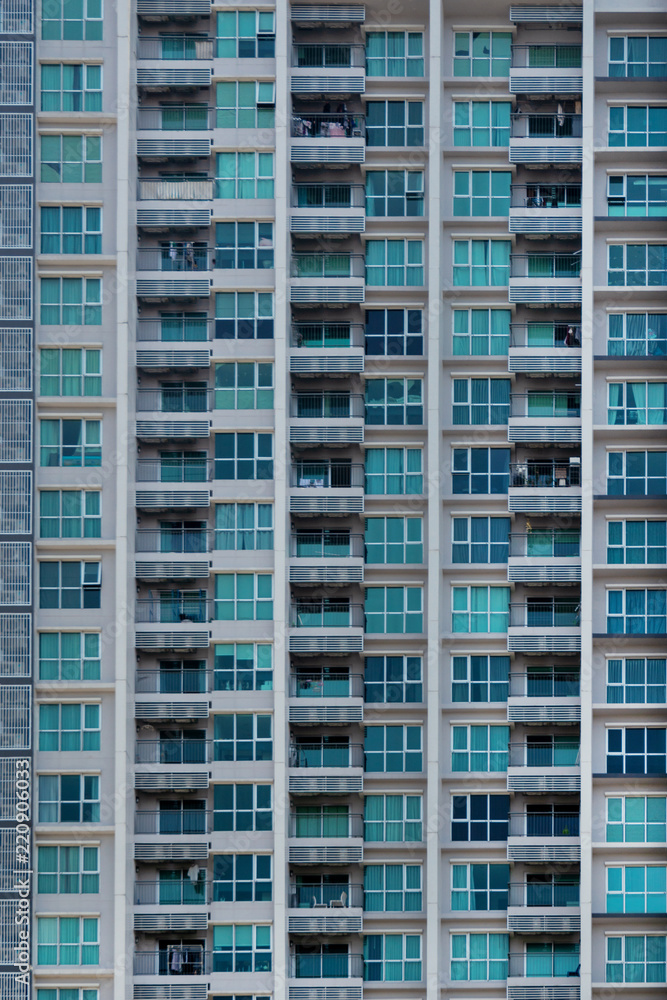 facade of a building with windows