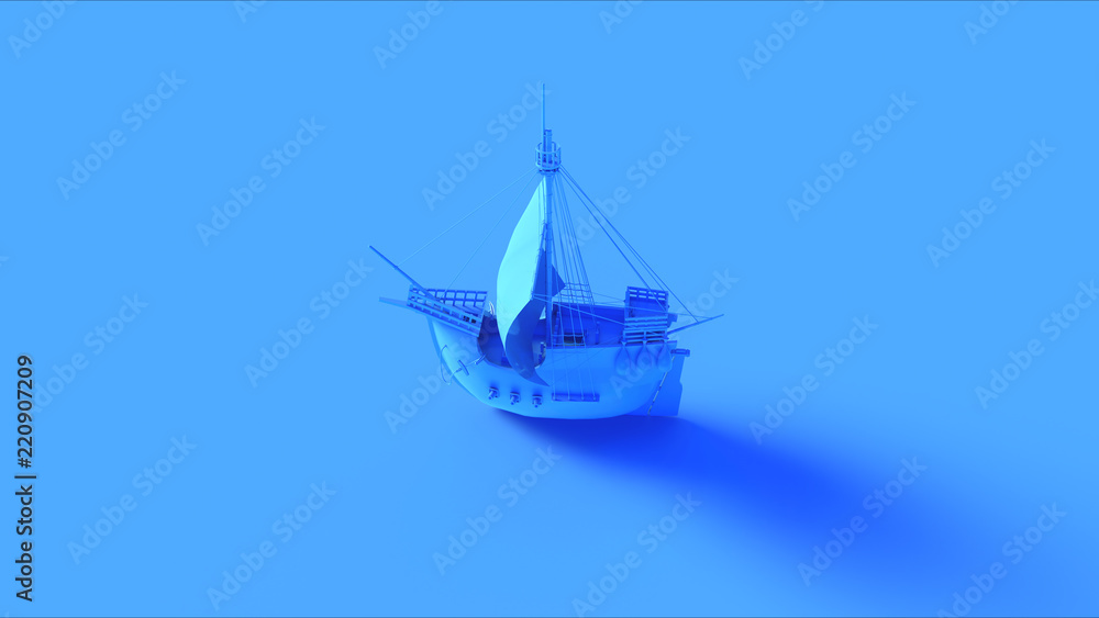 Blue Pirate Ship 3d illustration 3d rendering Blue Pirate Ship 3d illustration 3d rendering