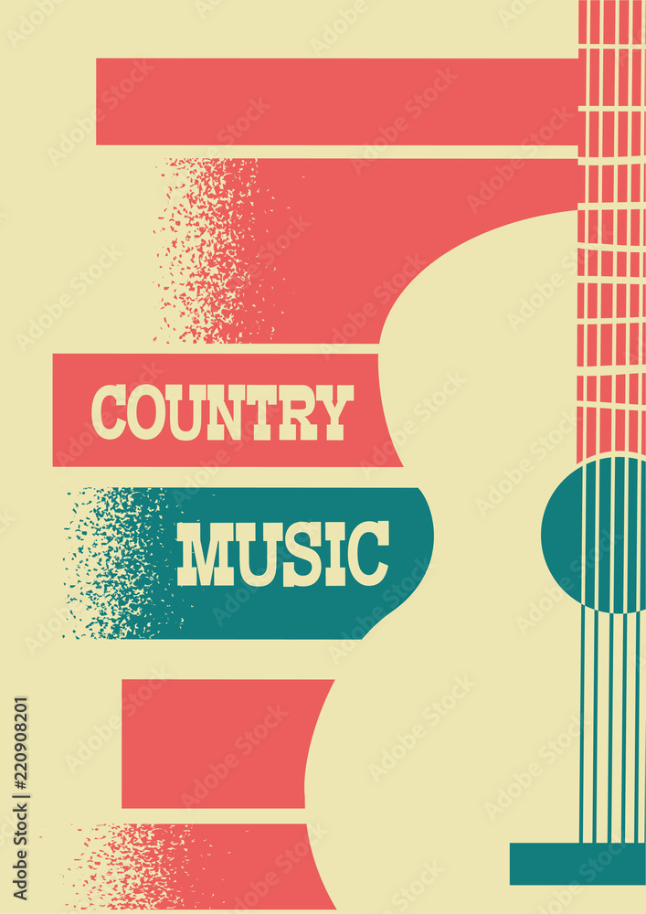 Fototapeta premium Muzyka country tło z gitarą akustyczną instrumentu muzycznego i tekstem.
