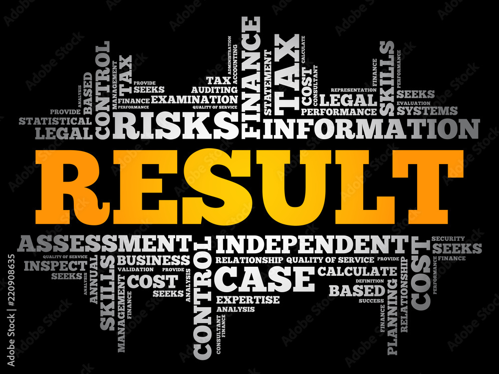 Results word cloud collage, business concept background Results word cloud collage, business concept background