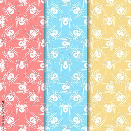 spider seamless pattern cross