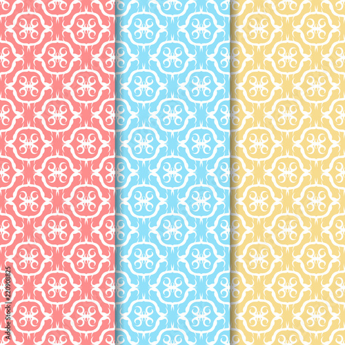 seamless geometric abstract pattern with floral motive