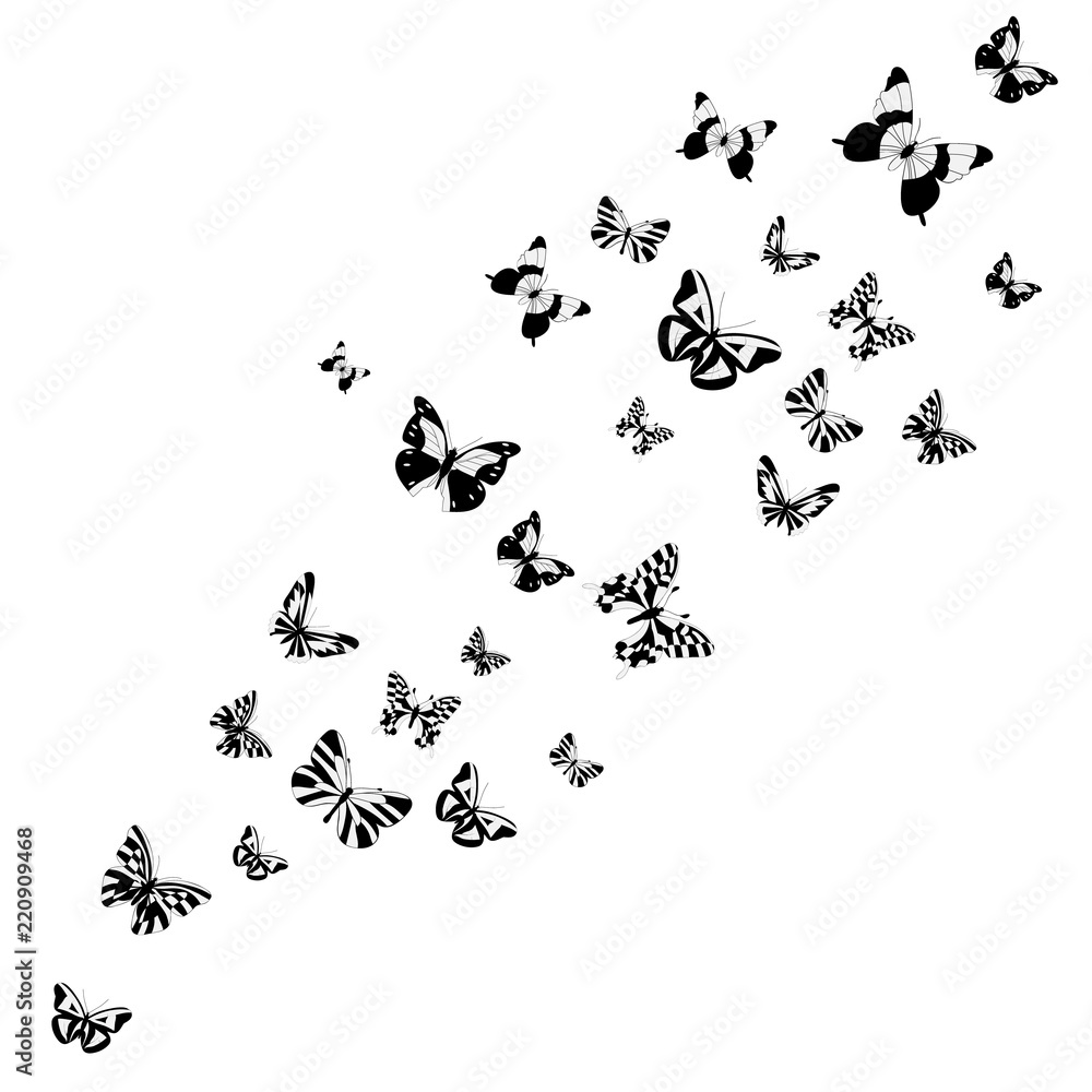 background with flying butterflies
