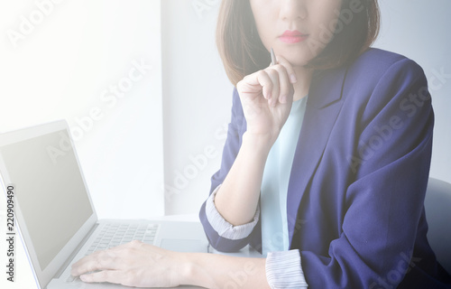 young asian woman work business in office.