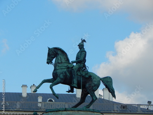 statue  horse  monument  Russian  Emperor  Nicholas I  in St. Petersburg  sculpture  architHorse Monument to the Russian Emperor Nicholas I in St. Petersbur