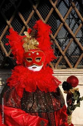 Frau im Karnevalskostüm, Venedig, Italien, Europa