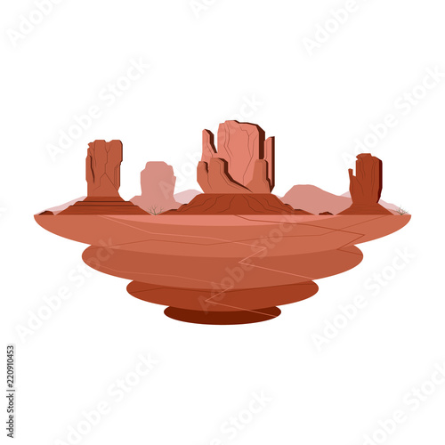 Monument Valley Sandstone Mountain Desert Landscape Vector