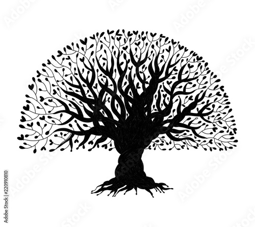 Big tree with roots for your design