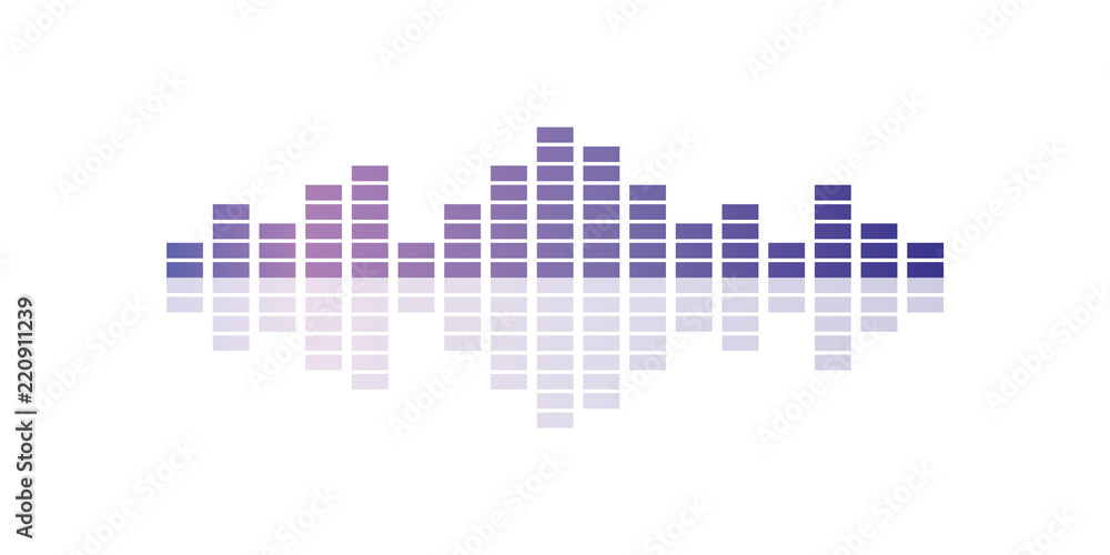 Musical pulse, audio equalizer technology vector Illustration on a white background