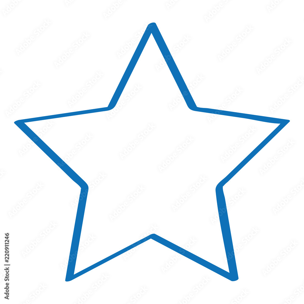 Handgezeichneter Stern in dunkelblau