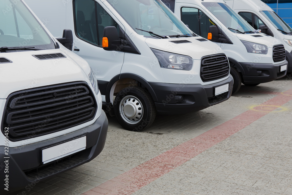 Naklejka premium minibuses and vans outside