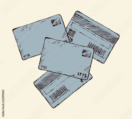 Bank card. Vector drawing