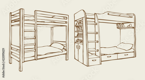 Bed. Vector drawing