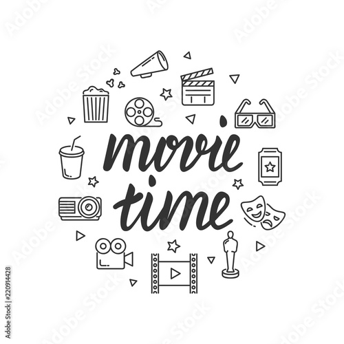 Movie time vector illustration