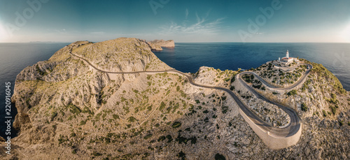 Panorama from a lighthouse in Mallorca in the north / Cap Formentor