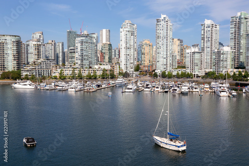 Vancouver, BC, Canada - August 5, 2018: Aerial view of False Creek during a sunny summer day. © edb3_16