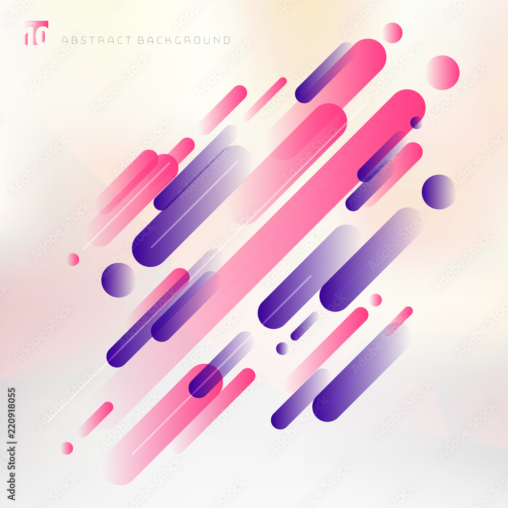 Obraz premium Streszczenie technologia różowe i fioletowe geometryczne zaokrąglone linie wzór ruchu w nowoczesnym stylu.