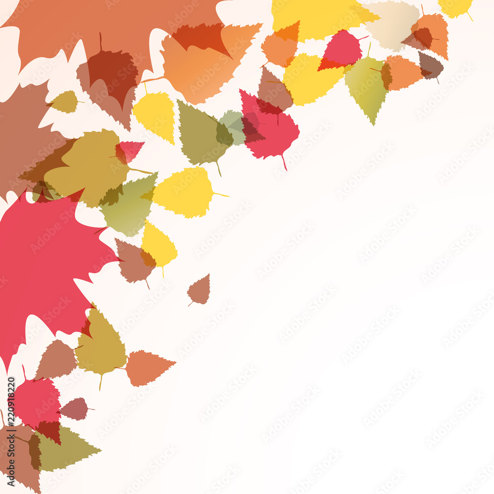 Autumn, the leaves fall from the tree. Foliage, vector background Autumn, the leaves fall from the tree. Foliage, vector background