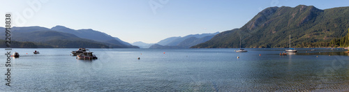 Beautiful landscape picture of Sechelt Inlet during a vibrant sunny summer day. Taken in Sunshine Coast, BC, Canada.