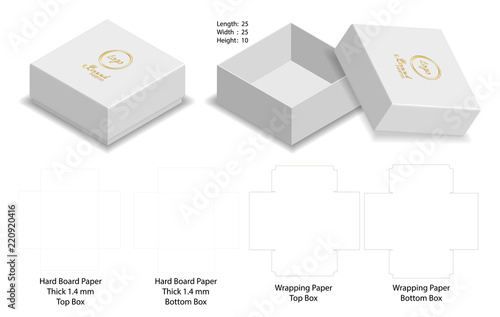 Box packaging die cut template design. 3d mock-up