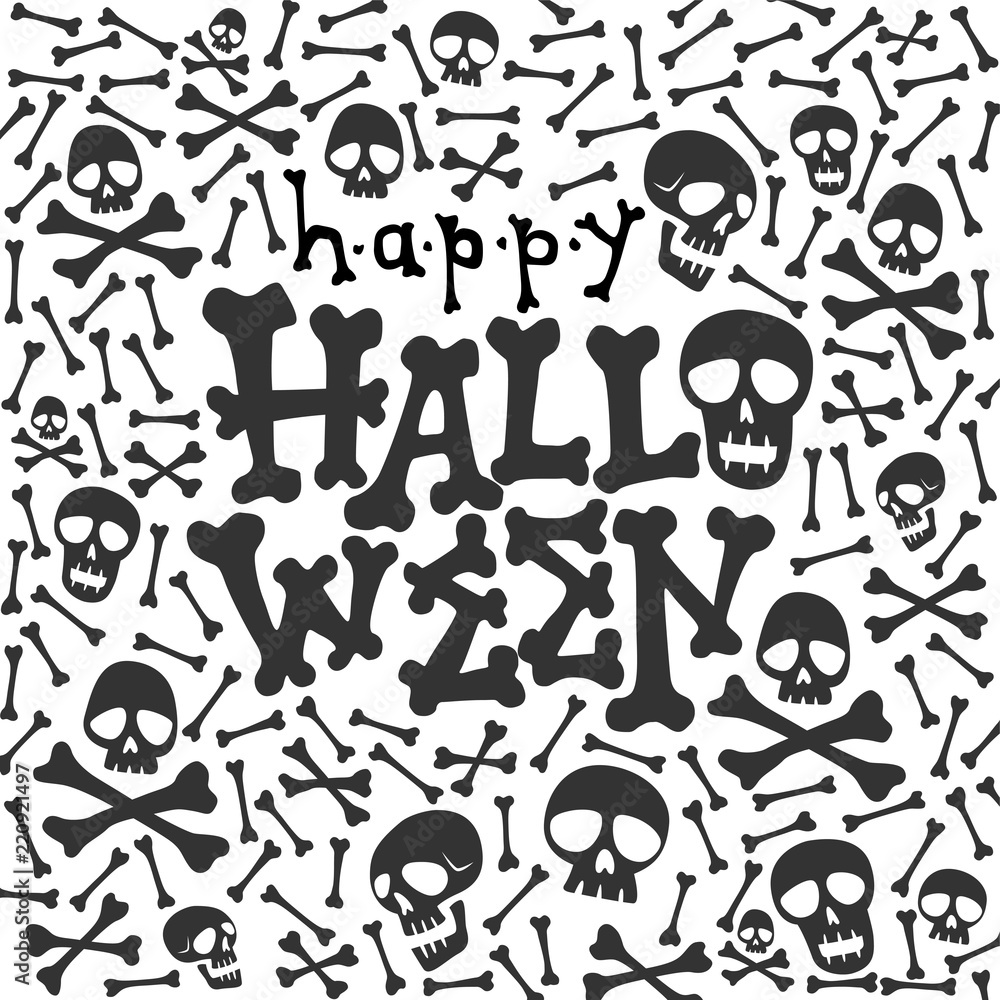 happy halloween greeting card fun lettering