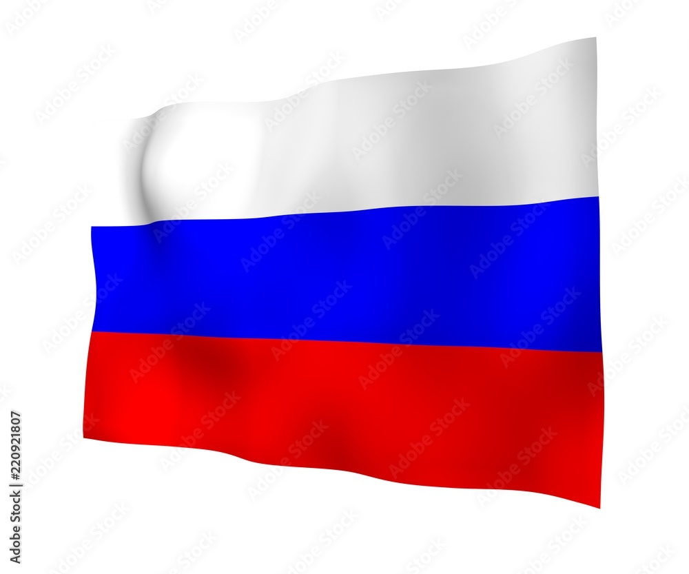 Waving flag of the Russian Federation. The National. State symbol of the Russia. 3D illustration Waving flag of the Russian Federation. The National. State symbol of the Russia. 3D illustration