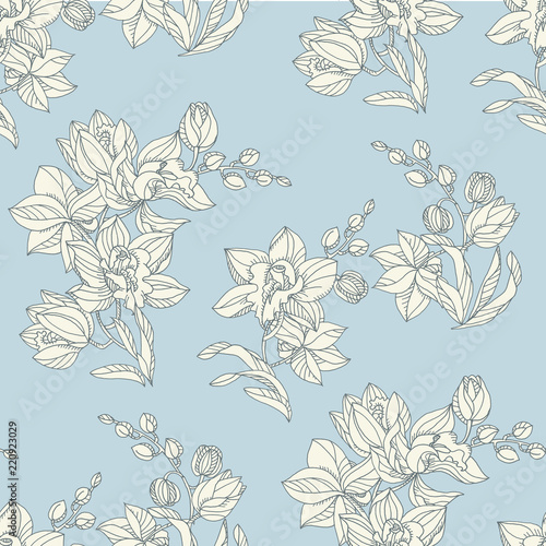 Tropical seamless pattern w...