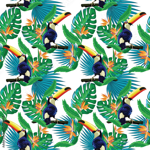 Toucan seamless pattern.