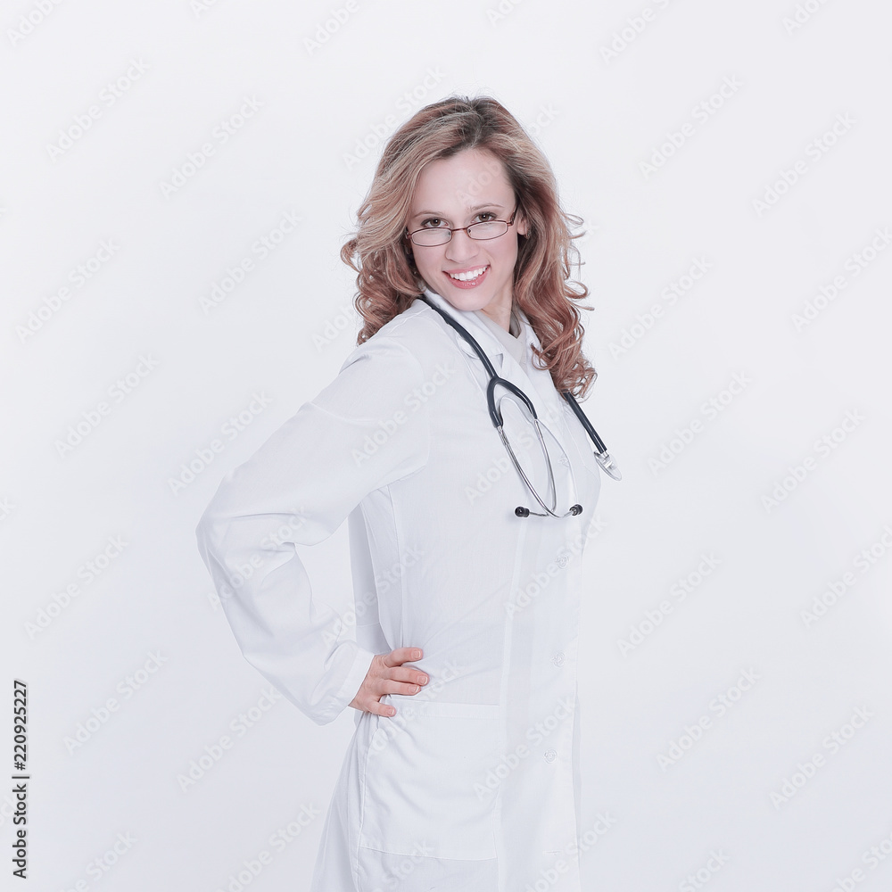 portrait of confident female therapist .isolated on white portrait of confident female therapist .isolated on white