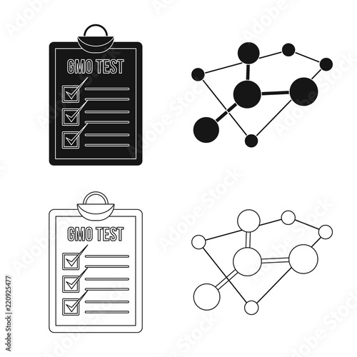 Vector illustration of genetic and plant symbol. Collection of genetic and biotechnology stock symbol for web.