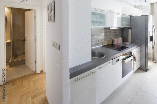 small and narrow kitchen.interior