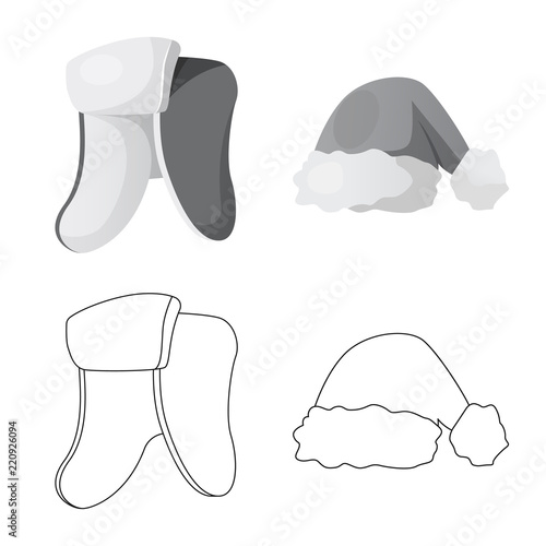 Isolated object of headwear and cap icon. Collection of headwear and accessory stock symbol for web.